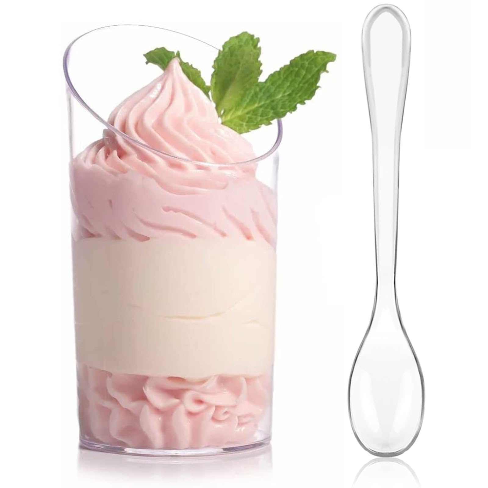 Amazon.com | Zezzxu 50 Pack Mini Dessert Cups with Spoons, 2.2 oz